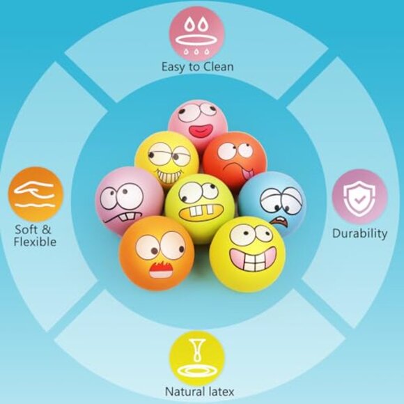 Soft Latex Squeaky Dog Balls 8-Pack for Puppies Small Breed Play - Picture 7 of 7